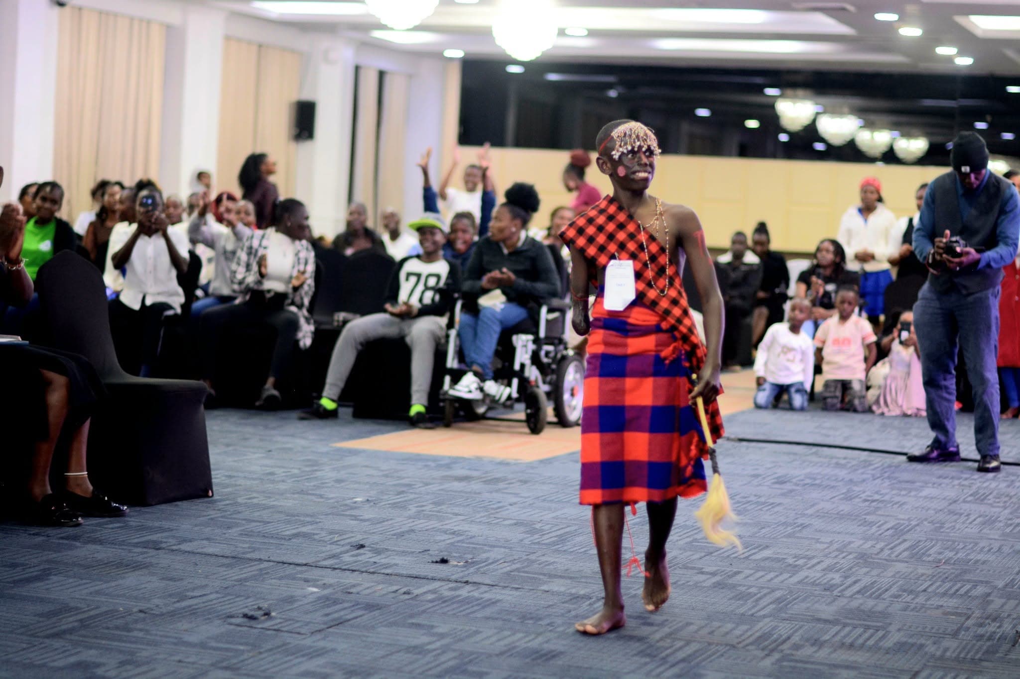 A creative community gathering in a bright venue